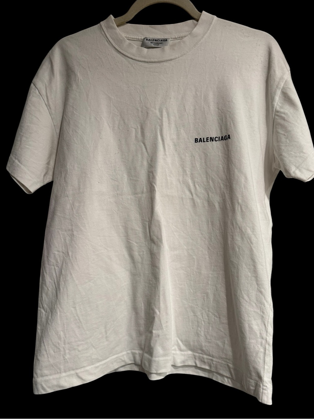 Balenciaga White Short Cropped Logo Tee size small - Picture 2 of 2